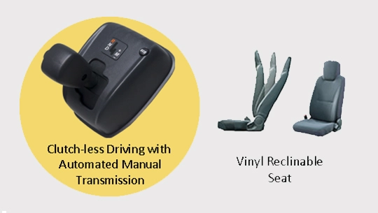 DECREASED DRIVER FATIGUE WITH AMT & COMFORTABLE VINYL RECLINABLE SEAT