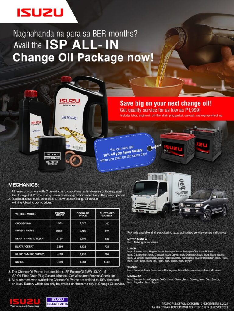 Isuzu Change Oil Promo Gencars, Inc.